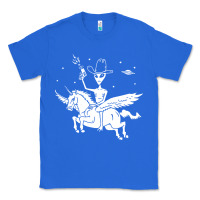 True Royal alien riding unicorn  cool ufo cowboy Classic Tee - artisFamous