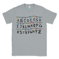 Heather Grey Stranger Lights Alphabet Classic Tee - artisFamous