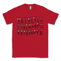 Red Stranger Lights Alphabet Classic Tee - artisFamous