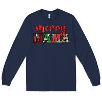 Navy Christmas merry mama Long Sleeve Tee - BarkalooDesign