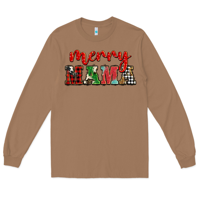 Christmas Merry Mama Long Sleeve Tee by BarkalooDesign | Teevron
