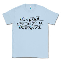 Dusty Blue stranger alphabets funny Classic Tee - artisFamous