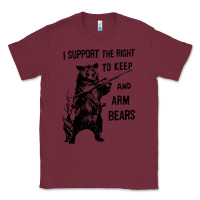 Burgundy bear arms 2nd amendment funny hunting Classic Tee - artisFamous