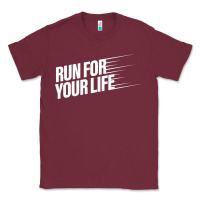 Burgundy run for your life Classic Tee - artisFamous