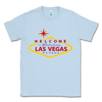 Dusty Blue Welcome to Fabulous Las Vegas Nevada Classic Tee - artisFamous