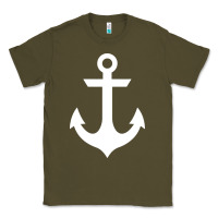 Army Green preppy nautical anchor Classic Tee - artisFamous