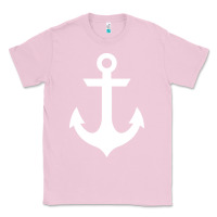 Bubblegum Pink preppy nautical anchor Classic Tee - artisFamous
