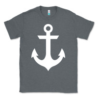 Charcoal Heather preppy nautical anchor Classic Tee - artisFamous