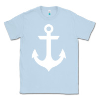 Dusty Blue preppy nautical anchor Classic Tee - artisFamous
