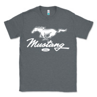 Charcoal Heather mustang pony script Classic Tee - artisFamous