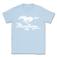 Dusty Blue mustang pony script Classic Tee - artisFamous