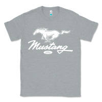 Heather Grey mustang pony script Classic Tee - artisFamous