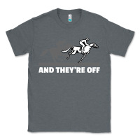 Charcoal Heather horse racing Classic Tee - artisFamous