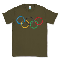 Army Green OLYMPIC RINGS Classic Tee - artisFamous