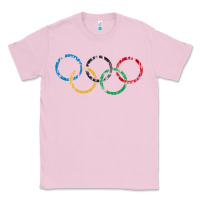 Bubblegum Pink OLYMPIC RINGS Classic Tee - artisFamous
