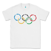 White OLYMPIC RINGS Classic Tee - artisFamous