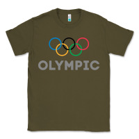 Army Green OLYMPIC RINGS Classic Tee - artisFamous