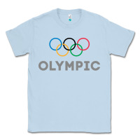 Dusty Blue OLYMPIC RINGS Classic Tee - artisFamous