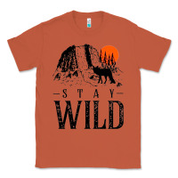 Copper stay wild illustration with mountain Classic Tee - artisFamous