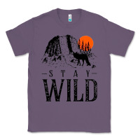 Lavender stay wild illustration with mountain Classic Tee - artisFamous