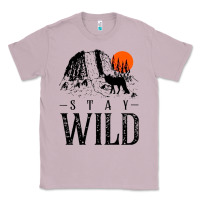 Lilac stay wild illustration with mountain Classic Tee - artisFamous