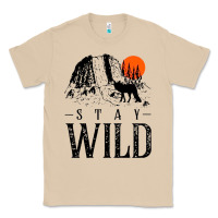 Mushroom stay wild illustration with mountain Classic Tee - artisFamous