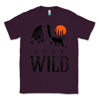 Plum stay wild illustration with mountain Classic Tee - artisFamous