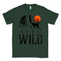 Sports Green stay wild illustration with mountain Classic Tee - artisFamous