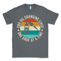 Charcoal Heather CBD Oil Changing Lives Classic Tee - artisFamous