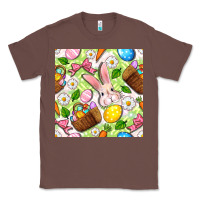 Chestnut Easter Hamper With Bunny Seamless Pattern Classic Tee - BundleAndBundleShop