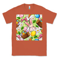 Copper Easter Hamper With Bunny Seamless Pattern Classic Tee - BundleAndBundleShop