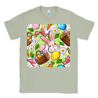 Matcha Easter Hamper With Bunny Seamless Pattern Classic Tee - BundleAndBundleShop