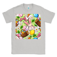Moon Dust Easter Hamper With Bunny Seamless Pattern Classic Tee - BundleAndBundleShop