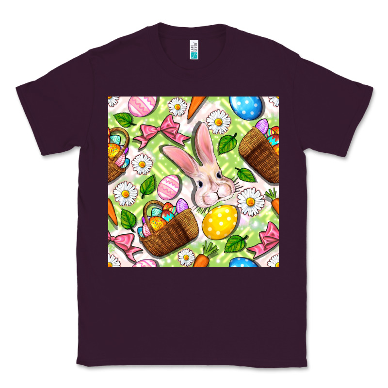 Easter Hamper With Bunny Seamless Pattern Classic Tee by BundleAndBundleShop | Teevron