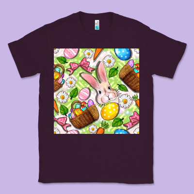 Easter Hamper With Bunny Seamless Pattern Classic Tee Designed By Bundleandbundleshop