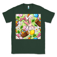Sports Green Easter Hamper With Bunny Seamless Pattern Classic Tee - BundleAndBundleShop