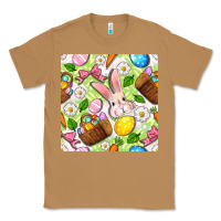 Toasted Coconut Easter Hamper With Bunny Seamless Pattern Classic Tee - BundleAndBundleShop