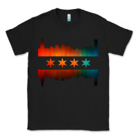 Black chicago flag skyline Classic Tee - artisFamous