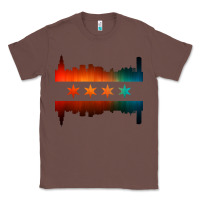 Chestnut chicago flag skyline Classic Tee - artisFamous