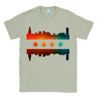 Matcha chicago flag skyline Classic Tee - artisFamous