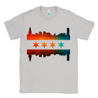 Moon Dust chicago flag skyline Classic Tee - artisFamous