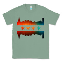 Sage chicago flag skyline Classic Tee - artisFamous