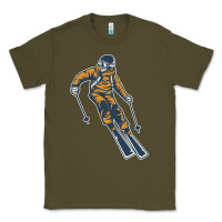 Army Green born to ski Classic Tee - artisFamous