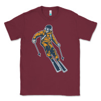 Burgundy born to ski Classic Tee - artisFamous