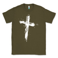 Army Green cross Classic Tee - artisFamous