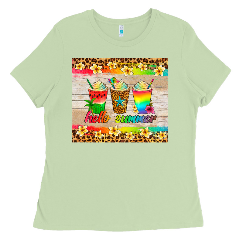 Hello Summer Ice Coffee Ladies Tee by Artiststas | Teevron