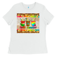 White hello summer ice coffee Ladies Tee - Artiststas