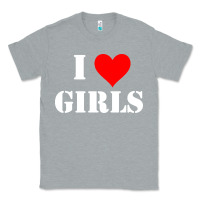 Heather Grey i love girls Classic Tee - artisFamous