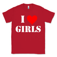 Red i love girls Classic Tee - artisFamous