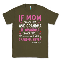 Army Green if mom says no ask grandma if grandma says no Classic Tee - artisFamous